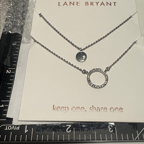 Silver Layered Circle and Disc Necklace (BR1313/2) - Picture 4 of 4